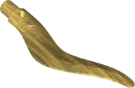 Деталь Lego 69858 Wave Rounded Curved Single with Bar End (Flame, Sword) Pearl Gold U