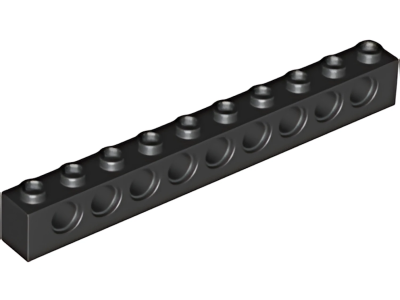 Деталь LEGO Lego Technic, Brick 1 x 10 with Holes 2730 Black U