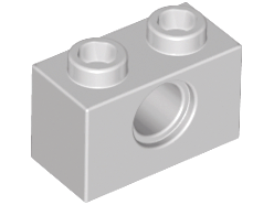 Technic, Brick 1 x 2 with Hole, 3700 Light Gray U