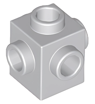 Деталь LEGO Brick, Modified 1 x 1 with Studs on 4 Sides 4733 Light Bluish Gray U