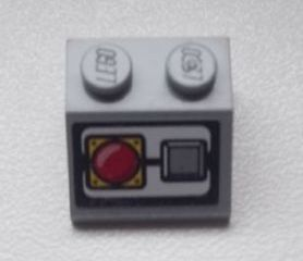 Slope 45 2 x 2 with Red Emergency Stop Push Button Pattern (Sticker) 3039pb068