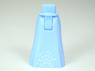 Mini Doll Hips and Skirt Full Length with Scrolls and Stars Pattern - Thick Hinge, 15875c00pb001 Bright Light Blue U