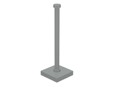 Support 2 x 2 x 5 Bar on Tile Base with Solid Stud and Stop Ring, 30256 Light Gray U