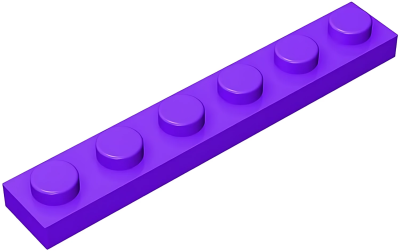 Деталь LEGO Plate 1 x 6 3666 Dark Purple U