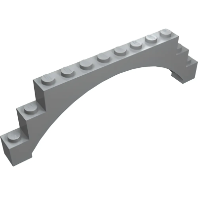 Деталь Lego Арка 1 x 12 x 3 Raised Arch with 5 Cross Support 18838 Light Bluish Gray U