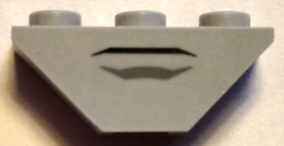 Slope, Inverted 45 3 x 1 Double with Black and Dark Bluish Gray Lines Pattern (Voltron Mouth), 2341pb03 Light Bluish Gray U