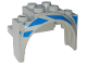 Vehicle, Mudguard 4 x 2 1/2 x 2 1/3 with Arch Round with Blue Stripes Pattern Model Right Side, 18974pb01R  