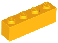 Кирпич LEGO Brick 1 x 4 3010 (6146) Bright Light Orange N