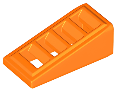 Деталь LEGO Slope 18 2 x 1 x 2/3 with Grille 61409 (18863, 67119) Orange U