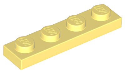Деталь LEGO Plate 1 x 4 3710 Bright Light yellow N