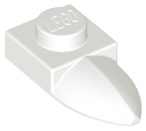 Plate, Modified 1 x 1 with Tooth Horizontal, 49668 White N