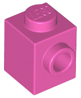 Brick, Modified 1 x 1 with Stud on Side 87087 Dark Pink U