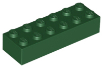 Brick 2 x 6, 2456 Dark Green N