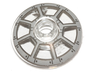 Dish 2 x 2 Inverted (Radar) with Dark Bluish Gray and Light Bluish Gray Radial Cockpit Window with 2 Triangles Pattern, 4740pb005 Trans-clear U