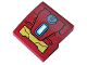 Slope, Curved 2 x 2 x 2/3 with Dark Red and Gold Armor Plates and Rectangular Arc Reactor Pattern (Sticker) - Set 76104, 15068pb268  