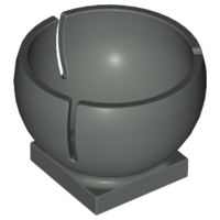 Cylinder Hemisphere 3 x 3 Ball Turret Socket with 2 x 2 Base 44358 Dark Gray U