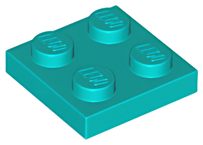 Деталь LEGO Plate 2 x 2 3022 (94148) Dark Turquoise U 