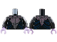 Torso Robe, Dark Silver Skull Armor, Metallic Pink Stripes, Dark Blue Gathers Pattern / Black Arms with Armor and Stripes Pattern / Lavender Hands, 973pb5826c01  