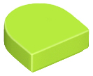 Tile, Round 1 x 1 Half Circle Extended, 24246 Lime U