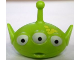 Minifigure, Head, Modified Alien with Antenna with Three White Eyes and Yellow Splotches Pattern, 87769pb03  