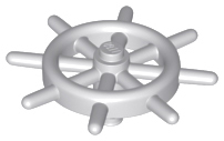 Boat, Ship's Wheel with Slotted Pin, 4790b Light Bluish Gray U