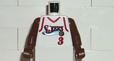 Torso NBA Philadelphia 76ers #3 (White Jersey) Pattern / Brown NBA Arms, 973bpb184c01 White U