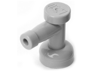 Tap 1 x 1 with Hole in Nozzle End, 4599a Light Bluish Gray U