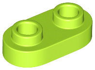 Plate, Round 1 x 2 with Open Studs, 35480 Lime N