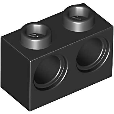 Деталь LEGO Technic, Brick 1 x 2 with Holes 32000 Black U