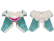 Mini Doll, Armor Breastplate with Shoulder Pads, 2 Bars on Back with Magenta Stripe and Molded Glitter Trans-Light Blue Wings Pattern, 40936pb01