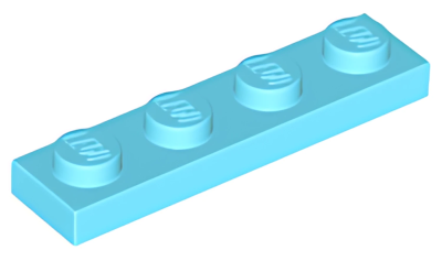 Деталь LEGO Plate 1 x 4 3710 Medium Azure U