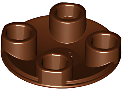 Деталь LEGO Plate, Round 2 x 2 with Rounded Bottom (Boat Stud) 2654 Reddish Brown N