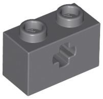 Technic, Brick 1 x 2 with Axle Hole, 32064 Dark Bluish Gray N
