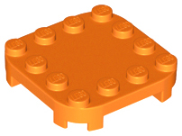 Plate, Modified 4 x 4 with Rounded Corners and 4 Feet, 66792 Orange N