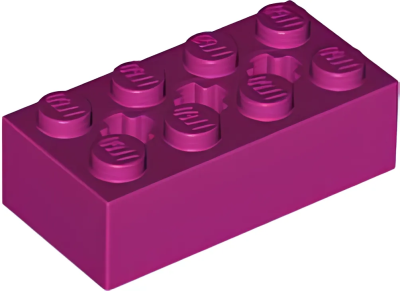 Деталь Lego Technic, Brick 2 x 4 with 3 Axle Holes 39789 Magenta U