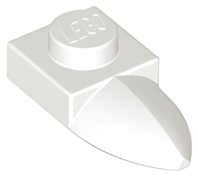 Деталь LEGO Plate, Modified 1 x 1 with Tooth Horizontal 49668 (35162, 49673) White U