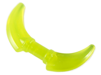 Minifigure, Weapon Hook with Double Blades, 37341e Trans-Neon Green U