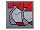 Tile, Modified 2 x 2 Inverted with Dark Red and Light Bluish Gray Armor Plates Pattern Model Left Side (Sticker) - Set 76104, 11203pb039L  