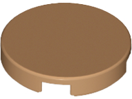 Tile, Round 2 x 2 with Bottom Stud Holder, 14769 Medium Nougat N