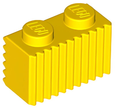 Деталь LEGO Brick, Modified 1 x 2 with Grille / Fluted Profile 2877 Yellow U