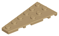 Wedge, Plate 6 x 3 Left, 54384 Dark Tan N