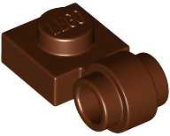 Plate, Modified 1 x 1 with Light Attachment - Thick Ring, 4081b Reddish Brown N