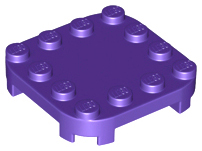 Plate, Modified 4 x 4 with Rounded Corners and 4 Feet, 66792 Dark Purple U