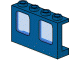 Window 1 x 4 x 2 Plane, Single Top Hole and Double Bottom Holes for Glass with Trans-Light Blue Glass (4863 / 4862), 4863c01 Blue U