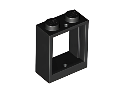 Деталь LEGO  Lego Window 1 x 2 x 2 Flat Front 60592 (79128) Black N