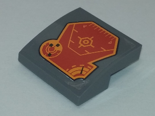 Slope, Curved 2 x 2 x 2/3 with Orange Radar and Speedometer Pattern (Sticker) 15068pb143 Used