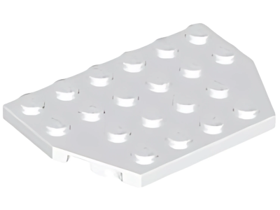 Деталь LEGO Wedge, Plate 4 x 6 Cut Corners 32059  White U
