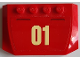 Wedge 4 x 6 x 2/3 Triple Curved with Bright Light Yellow '01' on Red Background Pattern (Sticker) - Set 60215, 52031pb172  