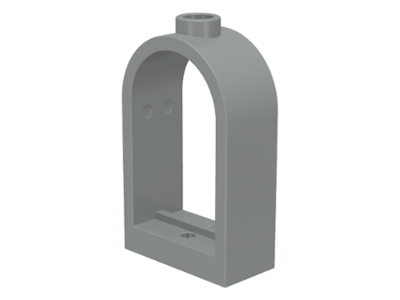 Window 1 x 2 x 2 2/3 with Rounded Top, 30044 Light Gray U