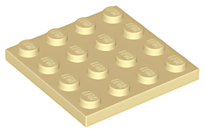 Деталь LEGO Plate 4 x 4 3031 Tan U